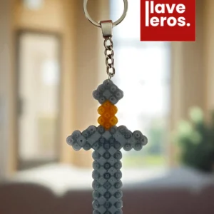 🔑 Llavero Pixel Espada Gris ⚔️⚒️