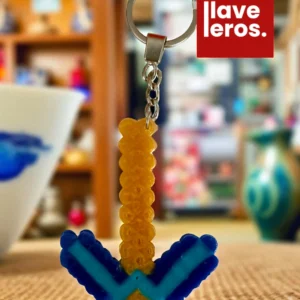 🔑 Llavero Pixel Pico Azul ⚒️💎