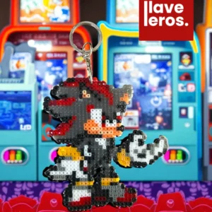 🔑 Llavero Pixel Shadow the Hedgehog 🦔🖤❤️