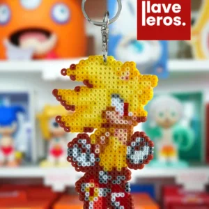 🔑 Llavero Pixel Super Sonic ⚡🦔💛
