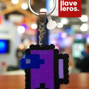 🔑 Llavero Pixel Among Us – Morado 👾