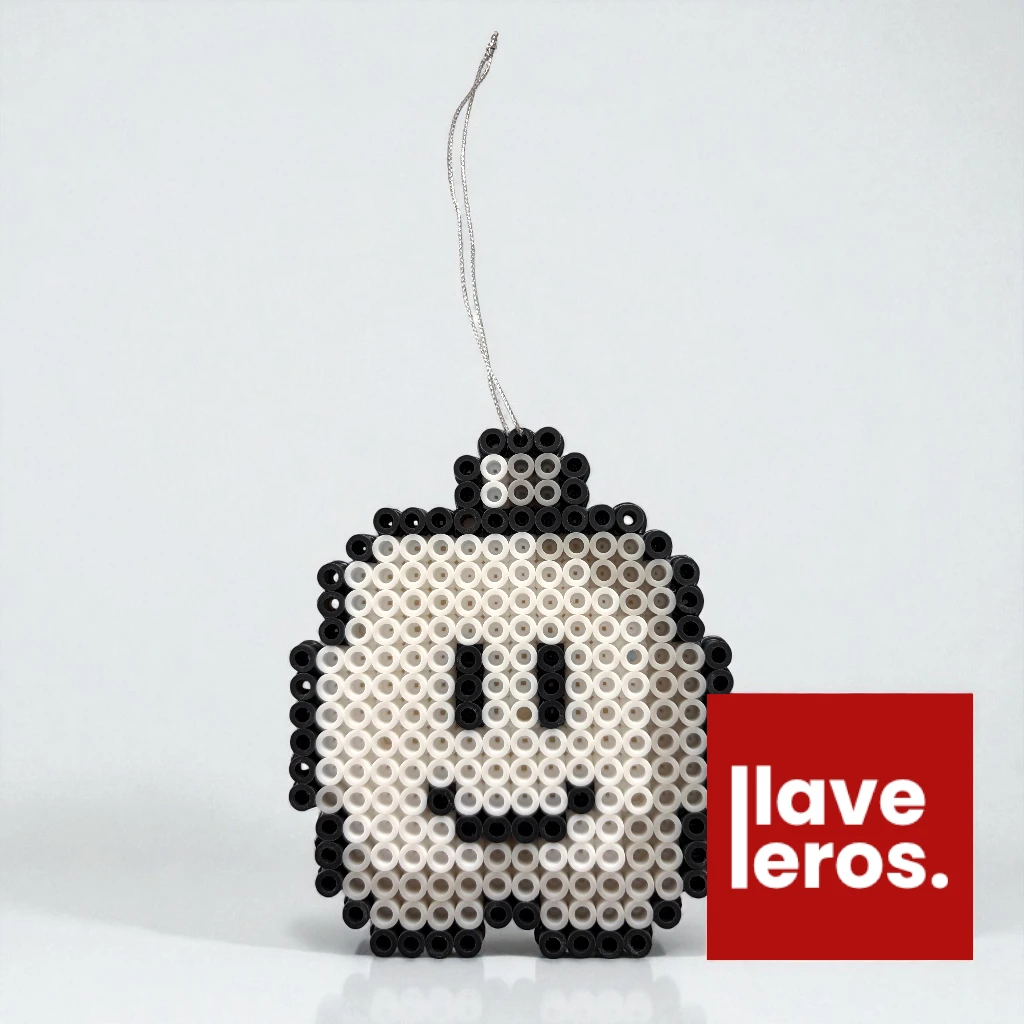 ☁️ Esfera Navideña Nube Mario Bros. ⚪️ | Adorno de Píxeles Blanco y Negro 👾 Retro Gamer