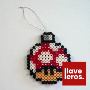 🍄 Esfera Navideña Hongo Super (Super Mushroom) ❤️ | Adorno de Píxeles Mario Bros. 👾 Retro Gamer