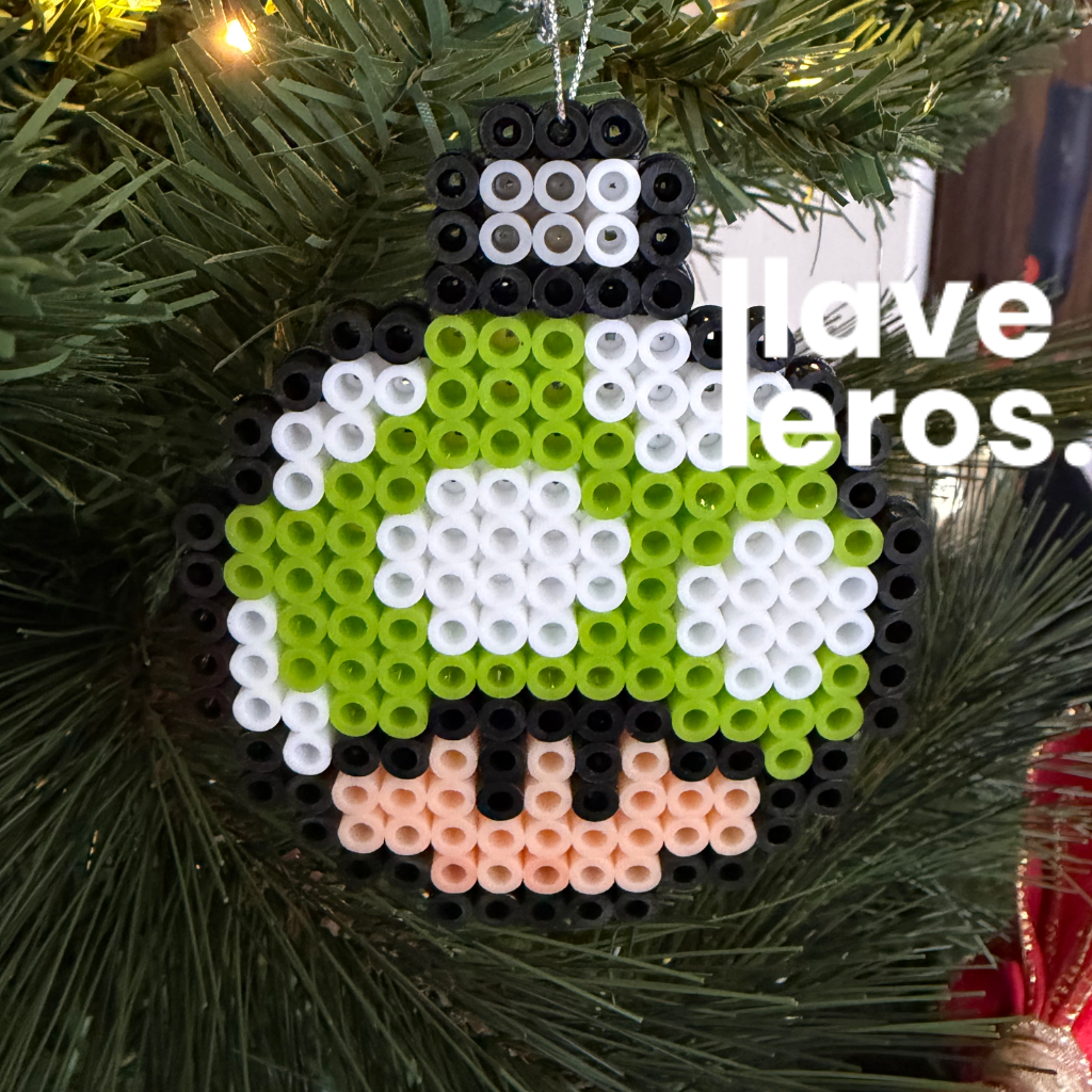 🍄 Esfera Navideña Hongo 1-Up (Vida Extra) 🟢 | Adorno de Píxeles Mario Bros. 👾 Retro Gamer - Imagen 2