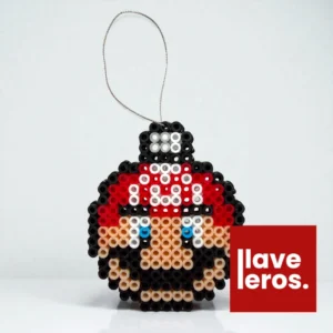 👨 Esfera Navideña Mario Bros. ❤️ | Adorno de Píxeles Retro Gamer 👾 Hecho a Mano