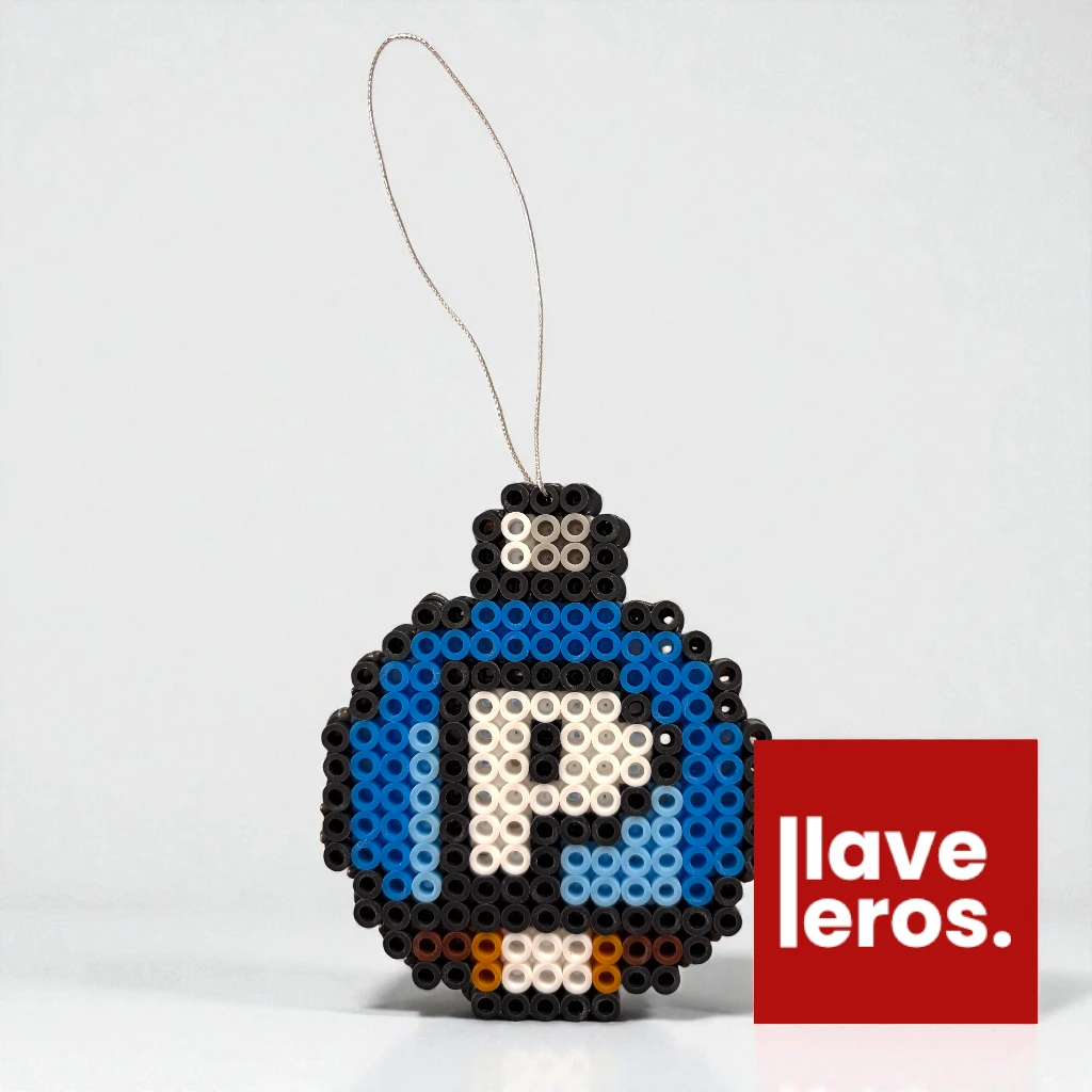 🔵 Esfera Navideña Bloque P (P-Switch) 🔘 | Adorno de Píxeles Azul Mario Bros. 👾 Retro Gamer