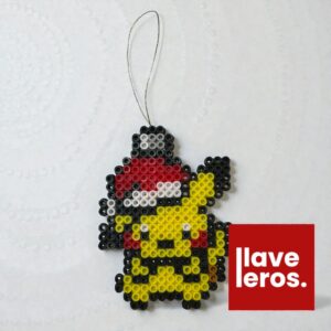 Pikachu Navideño 🎄 Adorno Pixel Art de Beads | Regalo Gamer Coleccionable