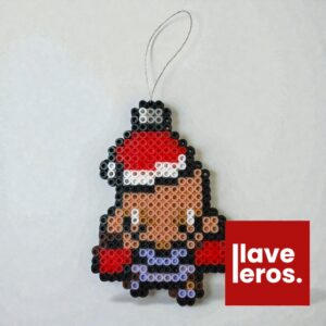 Hitmonchan Navideño 🥊 Adorno Pixel Art de Beads | Regalo Coleccionable Tipo Lucha Pokémon