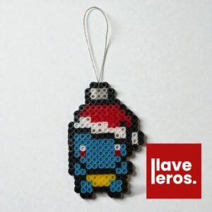 Squirtle Navideño 🌊 Adorno Pixel Art de Beads | Regalo Coleccionable Pokémon Inicial